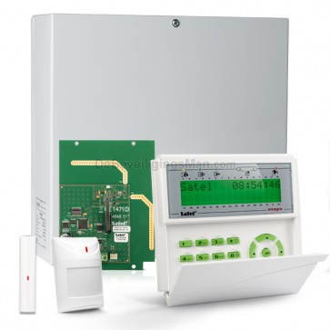 InteGra 32 RF Pack met Groen LCD Bediendeel, RF Module, Draadloos Magneetcontact en Bewegingsmelder