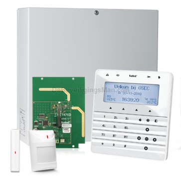 InteGra 32 RF Pack met Zilver KSG Soft Touch LCD Bediendeel, RF Module, Draadloos Magneetcontact en Bewegingsmelder