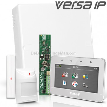VERSA IP RF Pack met Zilver Touchscreen, incl. RF Module, Draadloos Magneetcontact en Bewegingsmelder