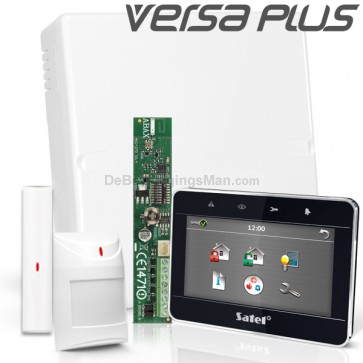 VERSA PLUS RF Pack met Zwart Touchscreen bediendeel, incl. RF Module, Draadloos Magneetcontact en Bewegingsmelder