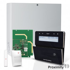 InteGra 32 RF Pack met Zwart KLFR PROX LCD Bediendeel, RF Module, Draadloos Magneetcontact en Bewegingsmelder