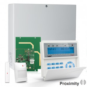 InteGra 32 RF Pack met Blauw PROX LCD Bediendeel, RF Module, Draadloos Magneetcontact en Bewegingsmelder